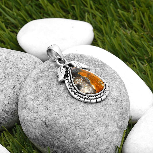 Natural Indian Blanket Jasper Pendant P-1567 SDP114599