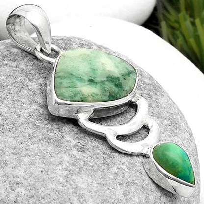 Natural Dioptase & Turquoise Magnesite Pendant P-1693 SDP114632