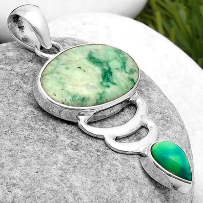 Natural Dioptase & Turquoise Magnesite Pendant P-1693 SDP114641