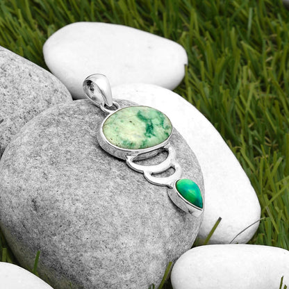 Natural Dioptase & Turquoise Magnesite Pendant P-1693 SDP114641