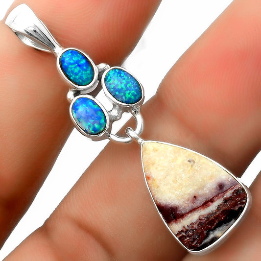 Indian Blanket Jasper & Fire Opal Pendant P-1203 SDP114881