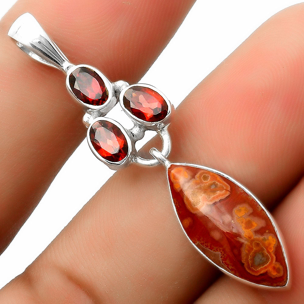 Rare Cady Mountain Agate & Garnet Pendant P-1203 SDP114883