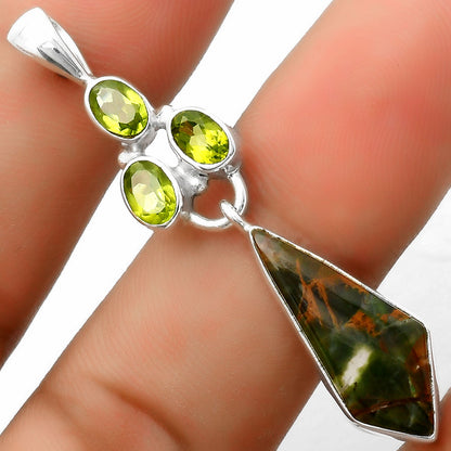 Turkish Rainforest Chrysocolla & Peridot Pendant P-1203 SDP114885