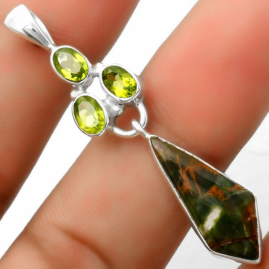 Turkish Rainforest Chrysocolla & Peridot Pendant P-1203 SDP114885