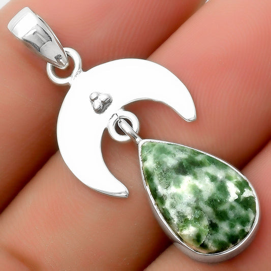 Crescent Moon - Natural Dioptase Pendant P-1133 SDP114897