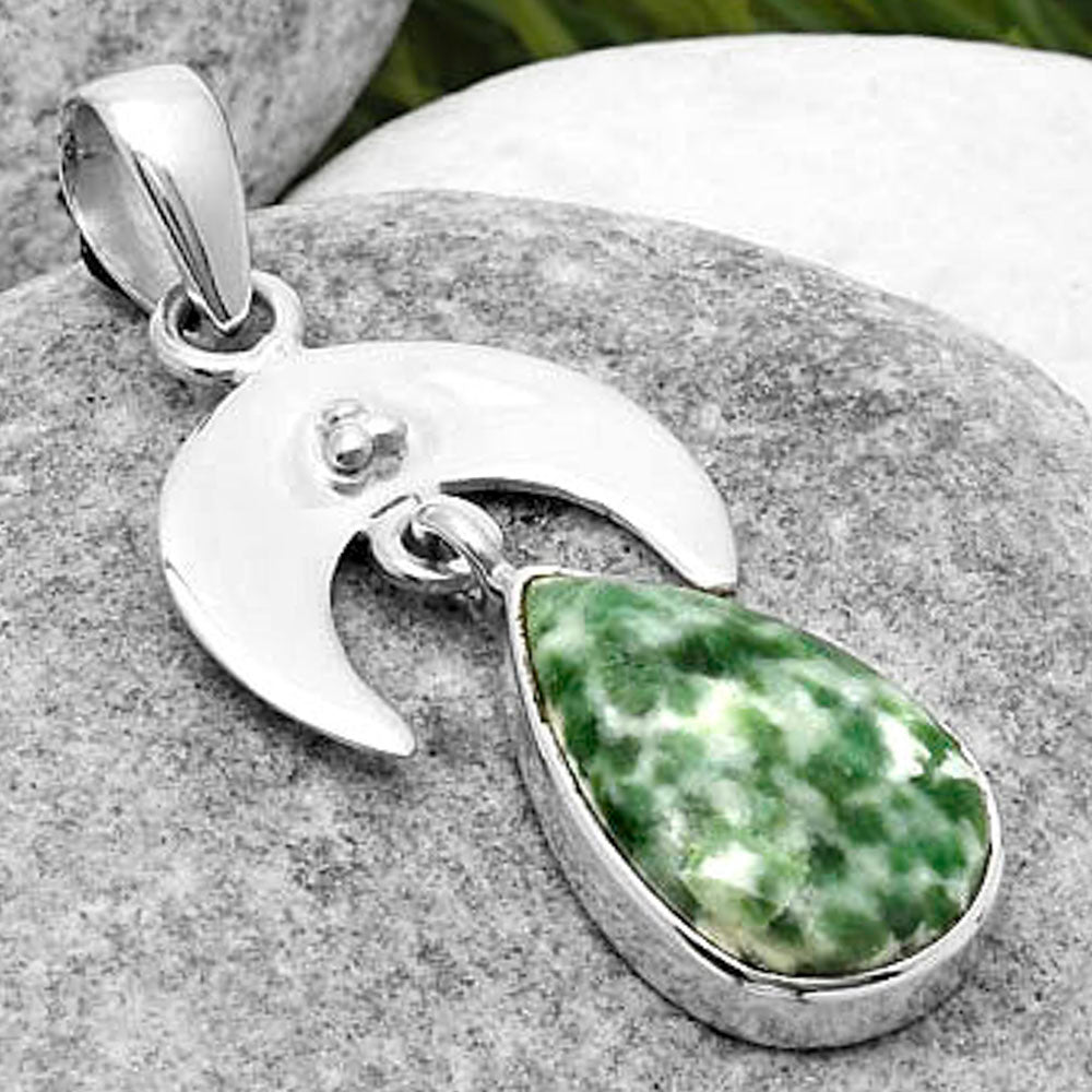 Crescent Moon - Natural Dioptase Pendant P-1133 SDP114897