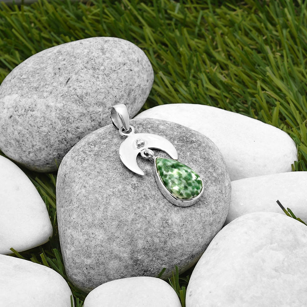 Crescent Moon - Natural Dioptase Pendant P-1133 SDP114897