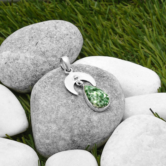 Crescent Moon - Natural Dioptase Pendant P-1133 SDP114897