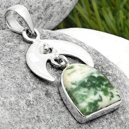 Crescent Moon - Natural Dioptase Pendant P-1133 SDP114898