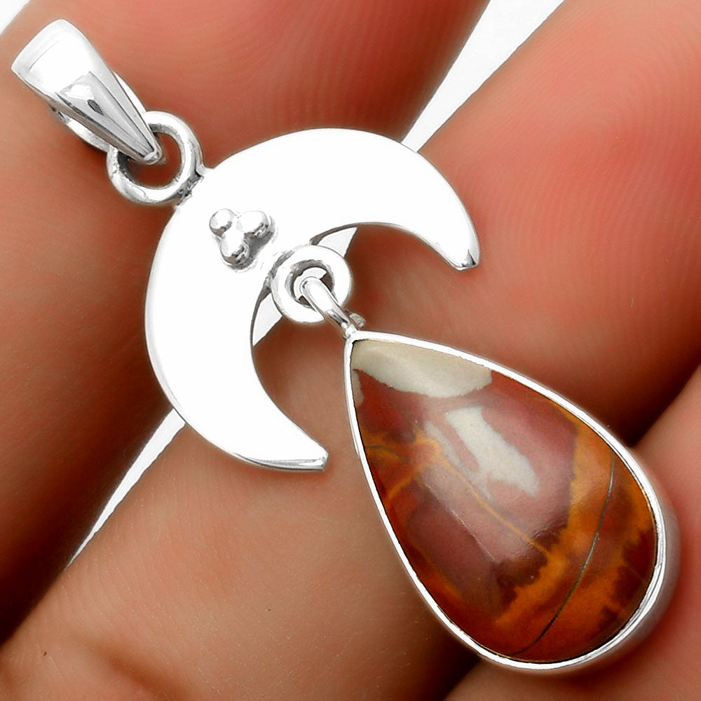 Crescent Moon Natural Noreena Jasper Pendant P-1133 SDP114900