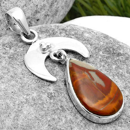 Crescent Moon Natural Noreena Jasper Pendant P-1133 SDP114900