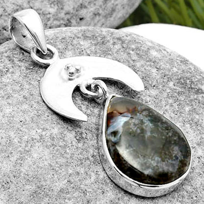 Crescent Moon - Tube Agate - Turkish Pendant P-1133 SDP114902