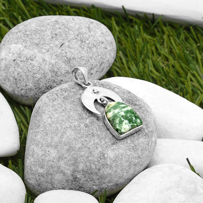 Crescent Moon - Natural Dioptase Pendant P-1133 SDP114904