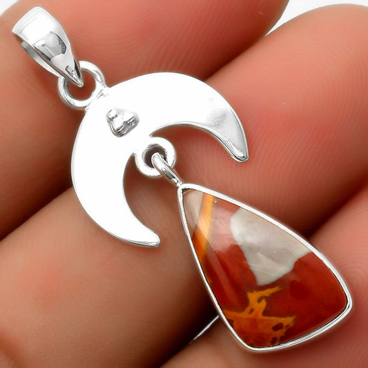 Crescent Moon Natural Noreena Jasper Pendant P-1133 SDP114905