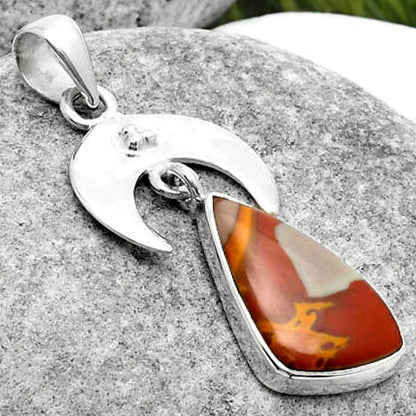 Crescent Moon Natural Noreena Jasper Pendant P-1133 SDP114905