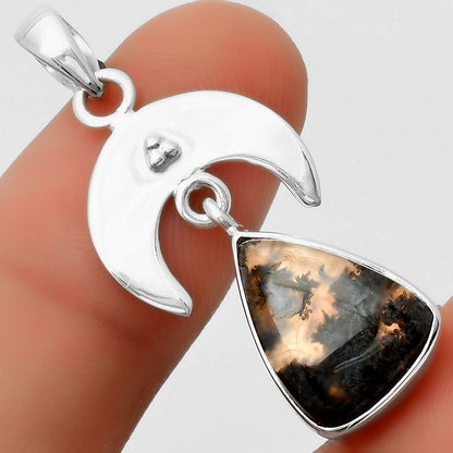 Crescent Moon - Tube Agate - Turkish Pendant P-1133 SDP114906