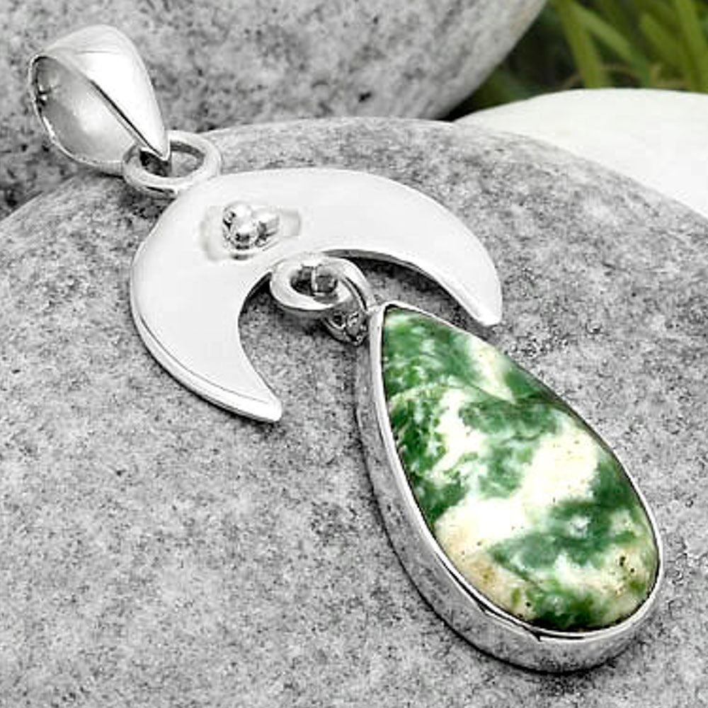 Crescent Moon - Natural Dioptase Pendant P-1133 SDP114911