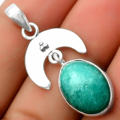 Crescent Moon - Paraiba Amazonite Pendant P-1133 SDP114916
