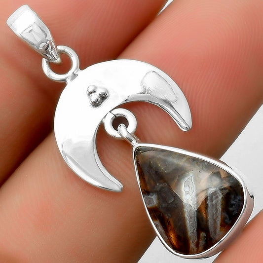 Crescent Moon - Tube Agate - Turkish Pendant P-1133 SDP114917