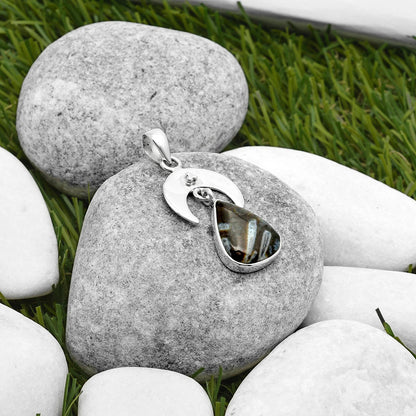 Crescent Moon - Tube Agate - Turkish Pendant P-1133 SDP114917