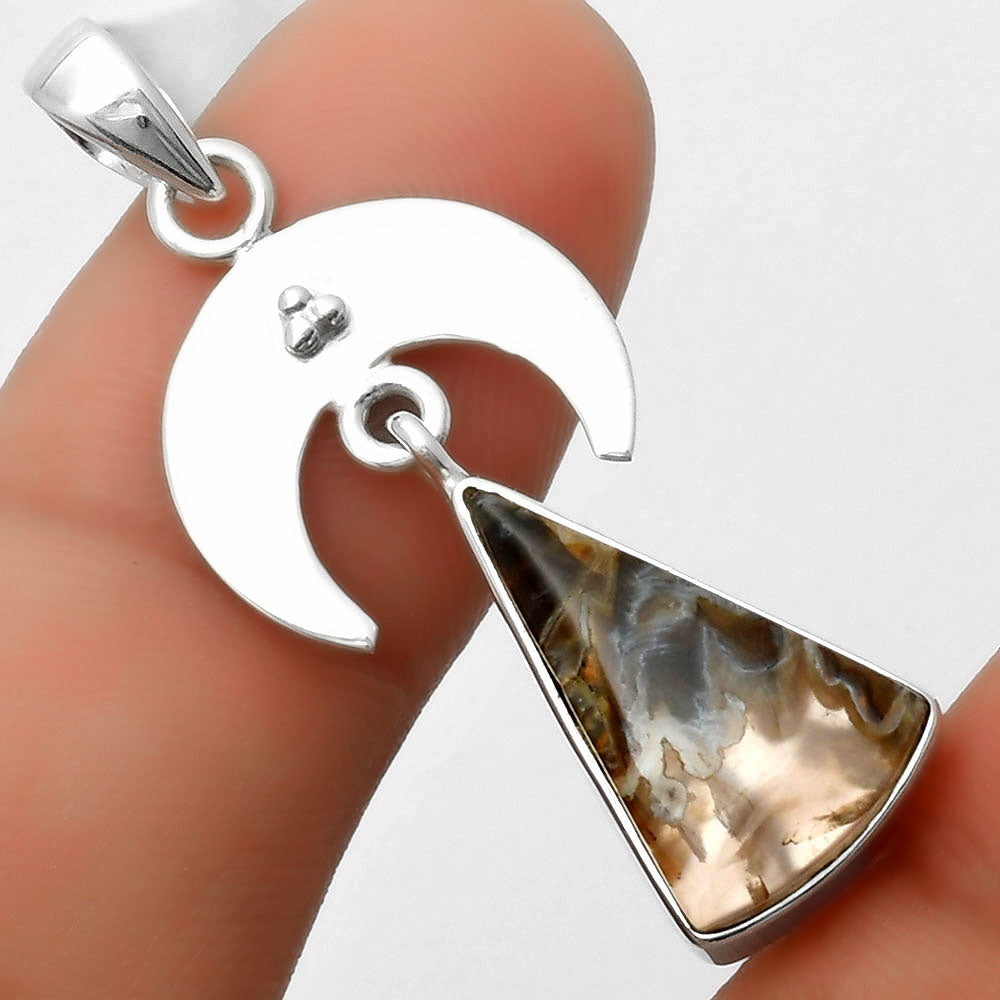 Crescent Moon - Tube Agate - Turkish Pendant P-1133 SDP114918