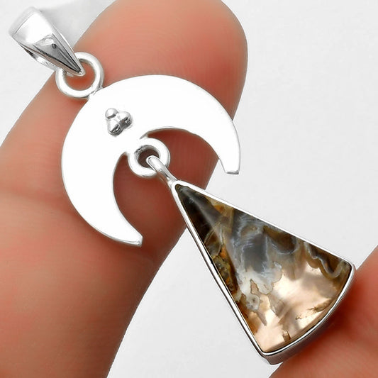 Crescent Moon - Tube Agate - Turkish Pendant P-1133 SDP114918