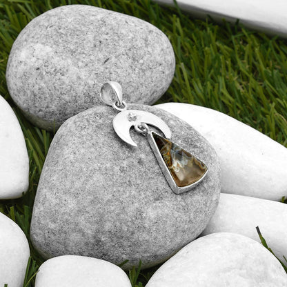 Crescent Moon - Tube Agate - Turkish Pendant P-1133 SDP114918