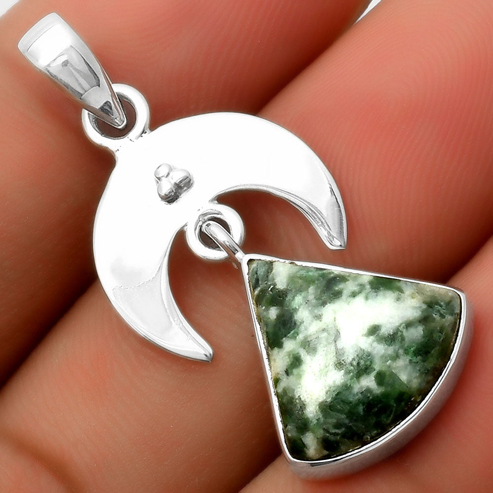 Crescent Moon - Natural Dioptase Pendant P-1133 SDP114921