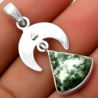 Crescent Moon - Natural Dioptase Pendant P-1133 SDP114921