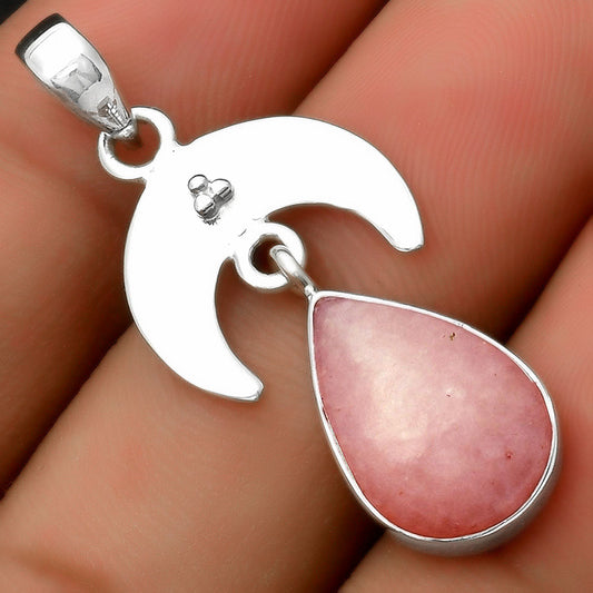 Crescent Moon Natural Pink Scolecite Pendant P-1133 SDP114937
