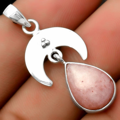 Crescent Moon Natural Pink Scolecite Pendant P-1133 SDP114939