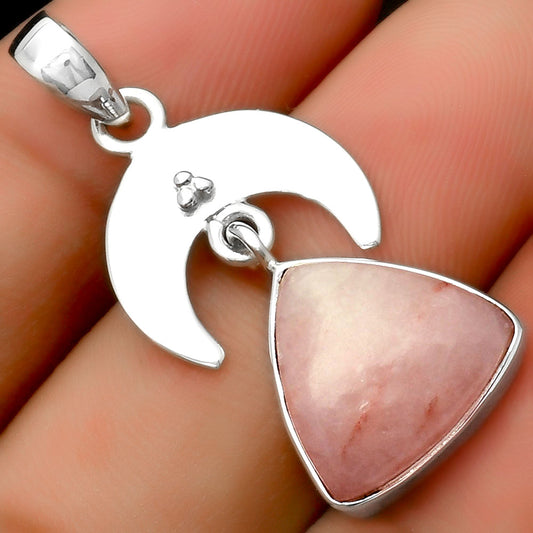 Crescent Moon Natural Pink Scolecite Pendant P-1133 SDP114940
