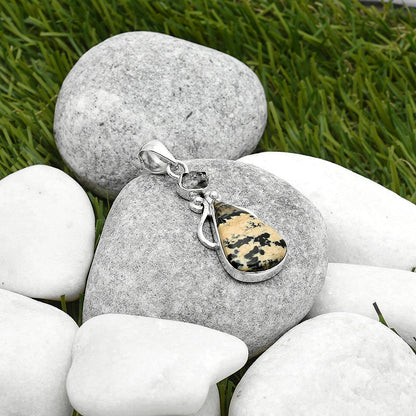 Russian Honey Dendrite Opal & Herkimer Diamond Pendant P-1571 SDP114948