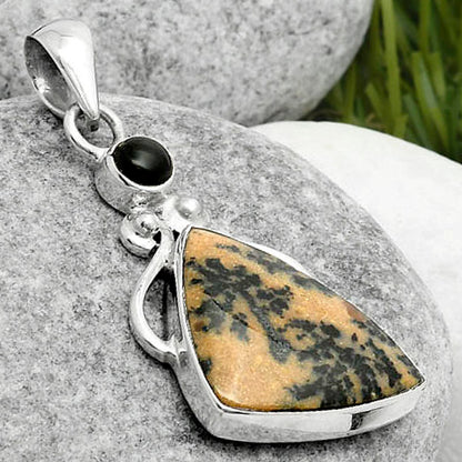 Russian Honey Dendrite Opal & Black Onyx Pendant P-1571 SDP114953