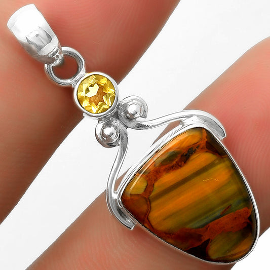 Natural Pietersite Namibia & Citrine Pendant P-1571 SDP114971