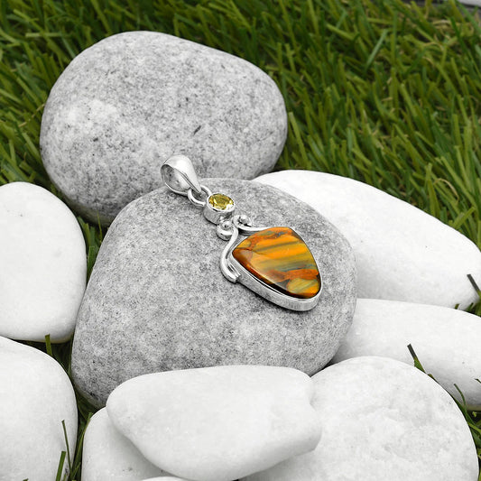 Natural Pietersite Namibia & Citrine Pendant P-1571 SDP114971