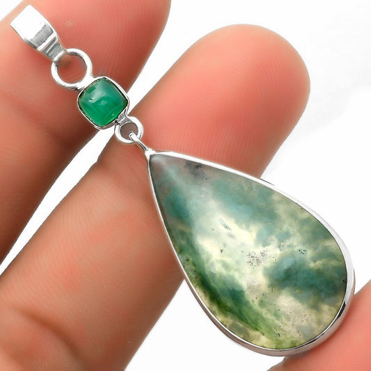 Dendritic Chrysoprase - Africa & Green Onyx Pendant P-1098 SDP114999