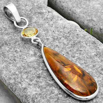 Natural Pietersite Namibia & Citrine Pendant P-1098 SDP115030