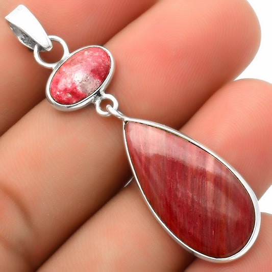 Pink Tulip Quartz & Pink Thulite Pendant P-1098 SDP115085