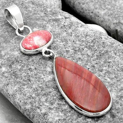 Pink Tulip Quartz & Pink Thulite Pendant P-1098 SDP115085