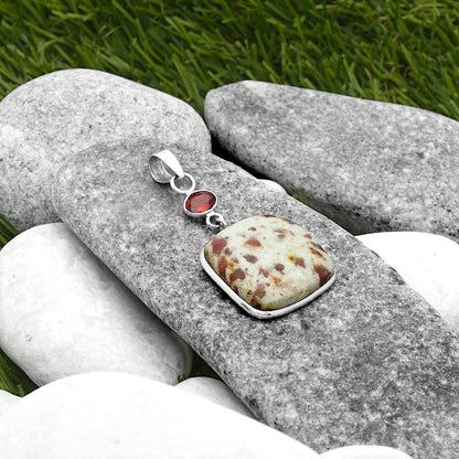 Pink Tourmaline in Quartz & Garnet Pendant P-1098 SDP115113