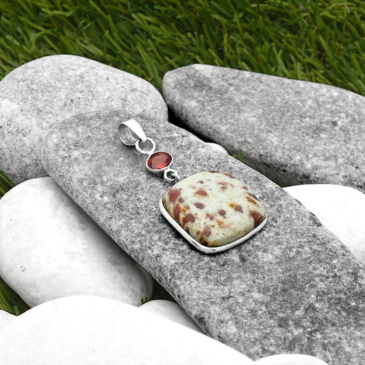 Pink Tourmaline in Quartz & Garnet Pendant P-1098 SDP115113