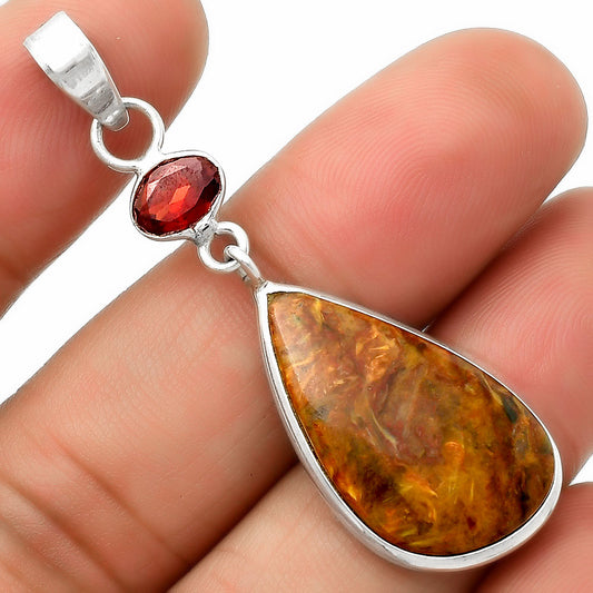 Natural Pietersite - Namibia & Garnet Pendant P-1098 SDP115160