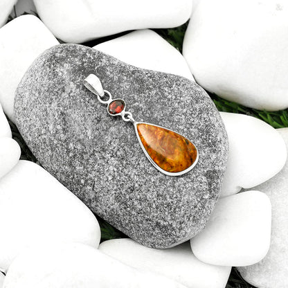 Natural Pietersite - Namibia & Garnet Pendant P-1098 SDP115160