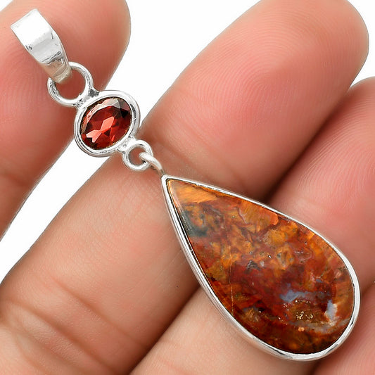 Natural Pietersite - Namibia & Garnet Pendant P-1098 SDP115161