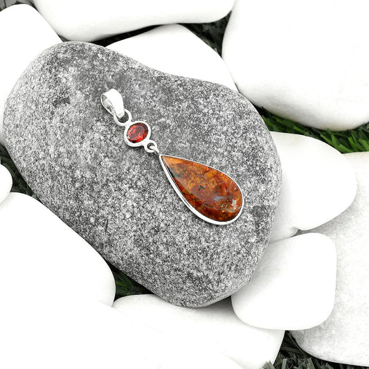 Natural Pietersite - Namibia & Garnet Pendant P-1098 SDP115161