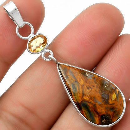 Natural Pietersite Namibia & Citrine Pendant P-1098 SDP115208