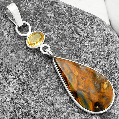 Natural Pietersite Namibia & Citrine Pendant P-1098 SDP115208
