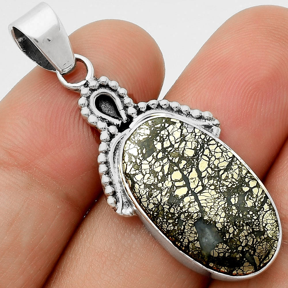 Natural Nipomo Marcasite Agate Pendant P-1092 SDP115266