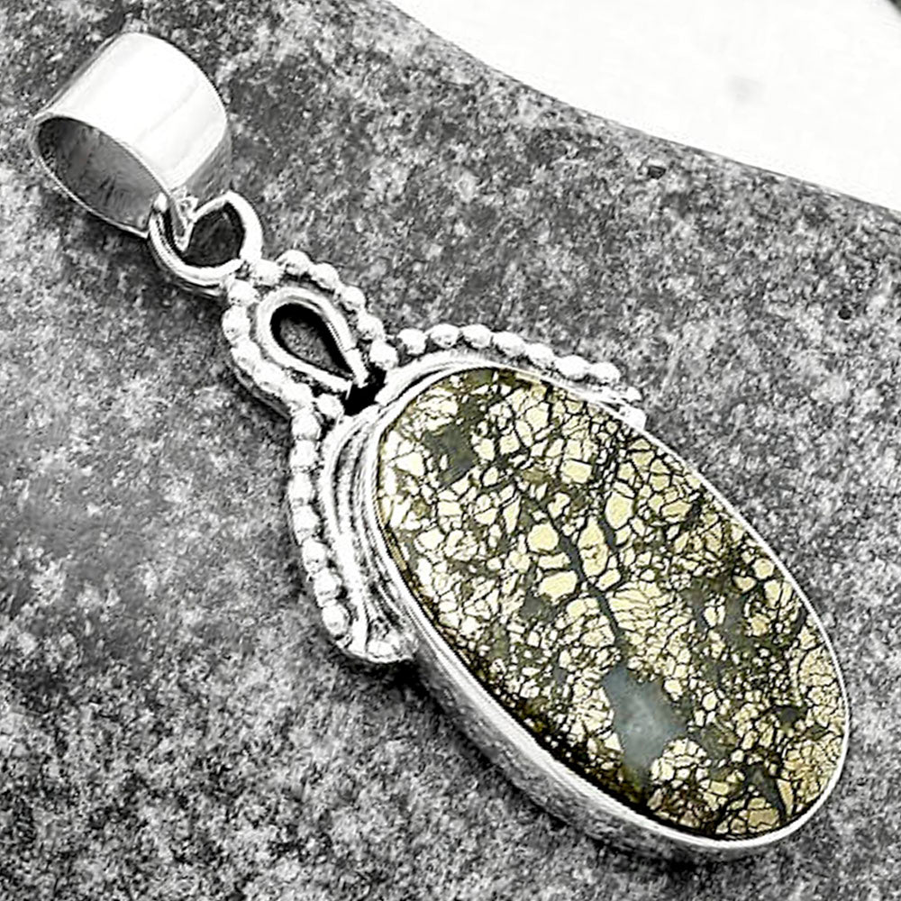 Natural Nipomo Marcasite Agate Pendant P-1092 SDP115266